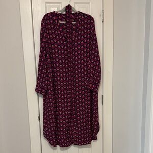 Geometric Patterned Pink and hunter green